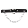 thumbnail image 5 of rygai Thigh Ring Black Faux Leather Strap Link Chain Gothic Punk Sexy Gift Elastic Love Heart Charm Leg Garter Belt Body Jewelry,Black, 5 of 8