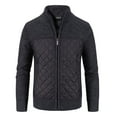 thumbnail image 2 of UTTOASFAY Mens Zip Up Knitted Cardigan Thick Sweater Stand Collar Fleece Lined Warm Black 10(XL), 2 of 8