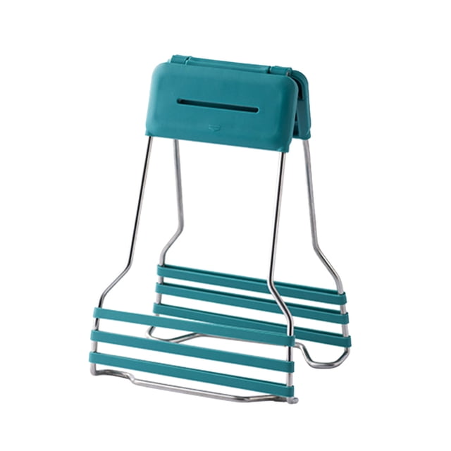 Pinza para cuencos de cocina, de acero inoxidable, para platos calientes, resistente a quemaduras, con tiras de silicona, color verde