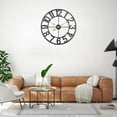 thumbnail image 2 of 24 Inch Wall Clock for Living Room Decor, Modern Industrial Wall Clocks Battery Operated, Silent Non-Ticking Analog Metal Clock for Dining Room, Bedroom, Home, Office, 2 of 4