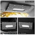 thumbnail image 6 of OTOSTAR Bling Bling Car Sun Visor Tissue Box Mask Holder, Pure Handmade Crystal Auto Napkin Box Holder PU Leather Backseat Paper Towel Box with 1 Tissue Refill (White), 6 of 8