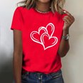 thumbnail image 4 of FRSASU Short Sleeve Valentine's Shirts for Women Love Heart XOXO Cute Graphic T Shirts Casual Spring Day Tops Tee Red, 4 of 7