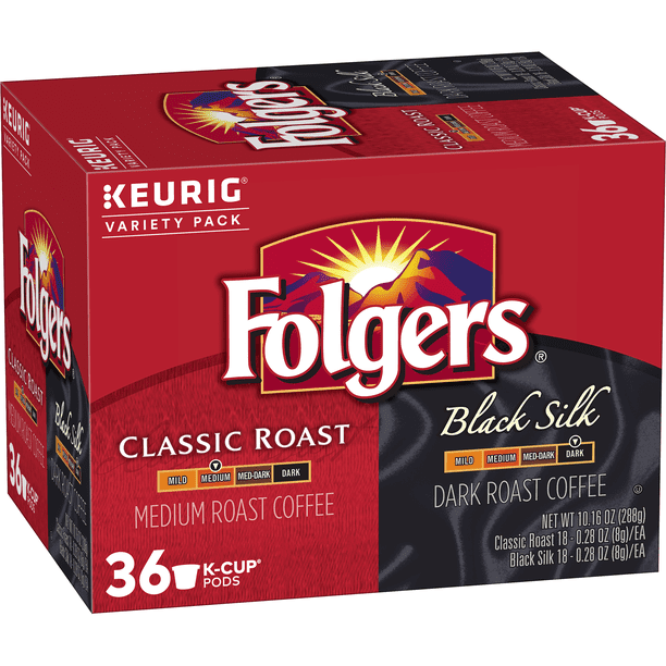 Folgers Classic Roast & Black Silk Ground Coffee K-Cup ...