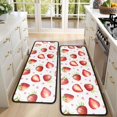 thumbnail image 4 of Kitchen Rugs Sets Of 2,Strawberry Plants Fruit Heart White Pattern Anti Fatigue Kitchen Mat Rugs Non Slip Washable,Decorative Kitchen Floor Mats for Kitchen,Sink,Laundry,17"x47"+17"x47", 4 of 5