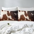 thumbnail image 4 of Milk Cow Print Comforter Cover,Black Brown Highland Cow Cowhide Duvet Cover,Rustic Farmhouse Animals Skin Western Bedding Set,Bull Cattle Wildlife Twin Bed Set, 4 of 5