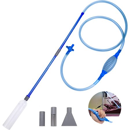 Ugerlov Fish Tank cleaner and Aquarium Water Changer Siphon, Multifunctional Aquarium Gravel Vacuum for Aquarium Cleaner,Removable Vacuum Water Changer Sand Siphon for Turtle/Betta Fish Tank Blue