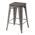 thumbnail image 3 of Homycasa 24 Inch Backless Wood Metal Counter Stools, 3 of 8