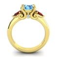 thumbnail image 4 of 2.50 T.C.W Round Shape Blue Topaz & Garnet Gemstone New Design Anniversary Ring for Ladies Solid 14K Yellow Gold Size 5.5 by Diamond-Capitals, 4 of 8