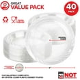 thumbnail image 2 of Stock Your Home 6-Inch Clear Plastic Dessert Plates (40 Pack) Flexible Disposable Clear Plates for Dessert & Appetizers, Crystal Clear Small Plates for Parties & Catering, Clear Plastic Party Plates, 2 of 7