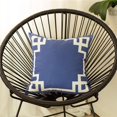 thumbnail image 1 of HomeRoots 399388 Bleu & Blanc Géométrique Border Throw Oreiller&44; Multi Couleur, 1 of 1