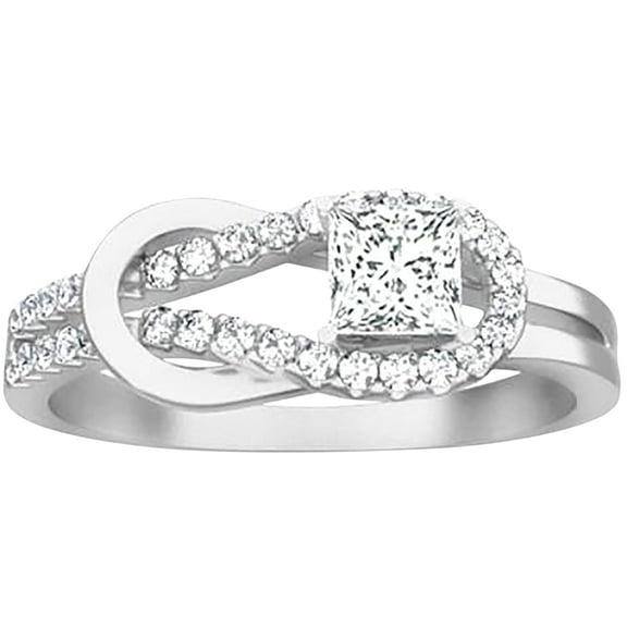 Mesmerizing Moissanite Wedding Ring 1.25 Carat Princess Cut Moissanite Diamond Sterling Silver with 18k Gold Plating