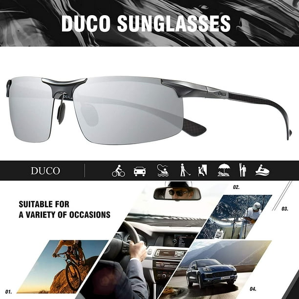 DUCO Mens Sports Polarized Sunglasses Bundle Polarized Driving Sunglasses  for Men