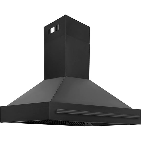 ZLINE 48" Black Stainless Steel Range Hood with Black Stainless Steel Handle (BS655-48-BS)