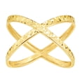 thumbnail image 1 of 14K Yellow Gold Diamond Cut Cross Over X Design Fashion Ring, 1 of 1