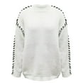 thumbnail image 3 of Womens Knitted Sweaters Fashion Braided Sleeve Solid Pullover Top Oversized Crew Neck Long Sleeve Sweatshirts Casual Street Sweater 2025 Fall Clothing, 3 of 8