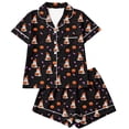 thumbnail image 6 of RMGVDSD Pajama Sets for Women 2 Piece Halloween Pumpkin Ghost Print Pajamas Short Sleeve Top and Shorts Sleepwear Nightwear Holiday Party Outfit, 6 of 6