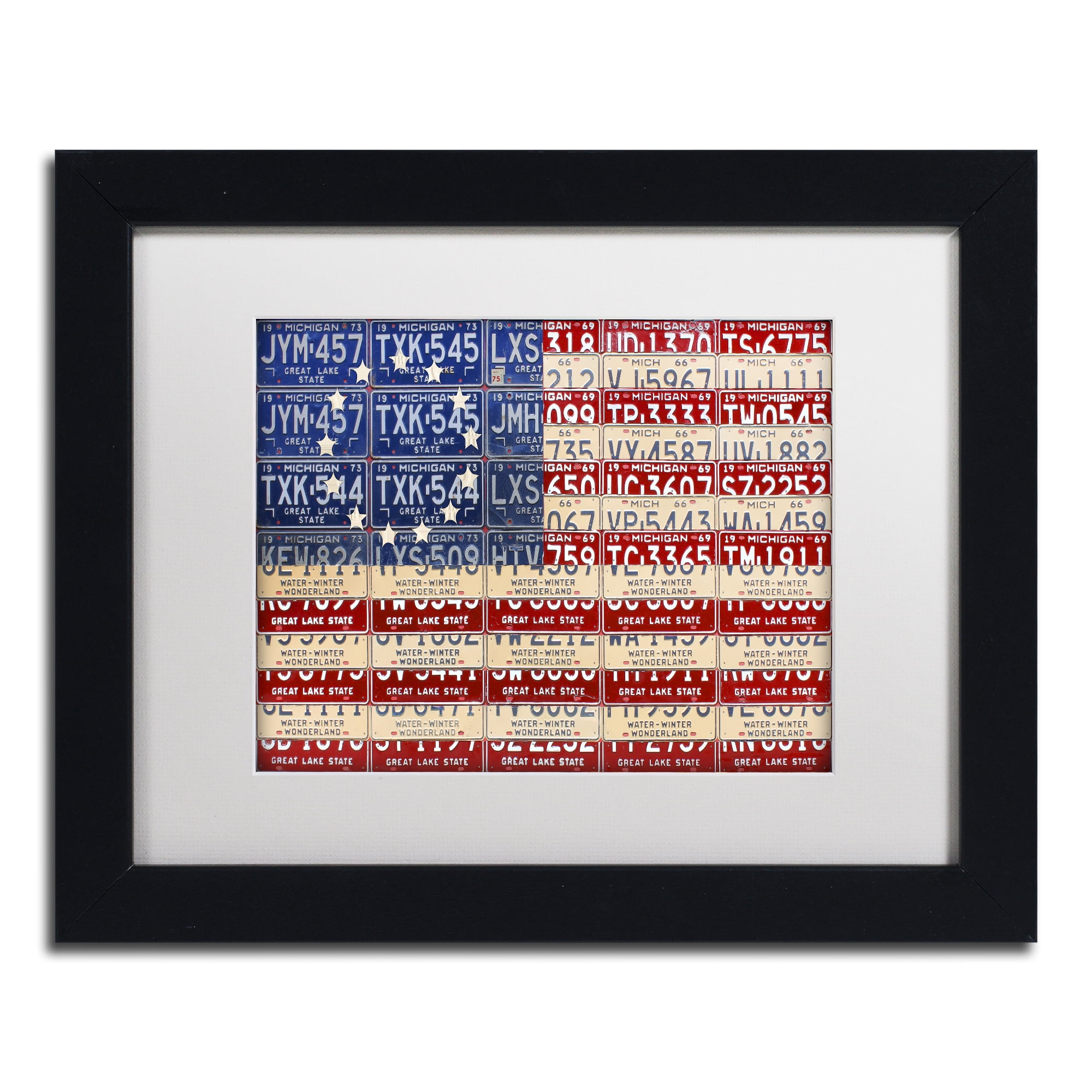 Trademark Fine Art 'Betsy Ross Flag' Canvas Art by Design Turnpike, White Matte, Black Frame
