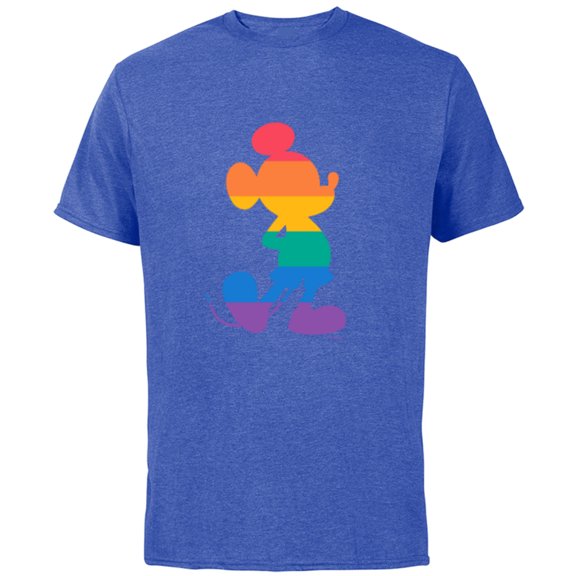 Disney Mickey Mouse Pride Classic Pose Rainbow Icon Fill - Short Sleeve Cotton T-Shirt for Adults - Customized-Royal Heather