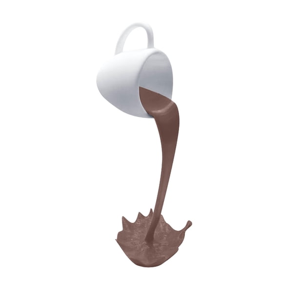 Floating Spilling Coffee Cup, Magic Pouring Splash Cafe Novelty Funny Coffee Mug Sculpture, Floating Coffee Cup Art Decoration for Home Decor Coffee Lover (Brown)