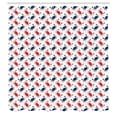 thumbnail image 3 of Ambesonne Vintage Shower Curtain, Sea Animals Theme Crabs, 69"Wx84"L, Blue and Red, 3 of 5