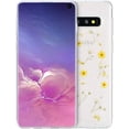 thumbnail image 2 of Galaxy S9 Flower Case, Soft Clear Flexible Rubber Pressed Dry Real Flowers Case Girls Glitter Floral Cover for Samsung Galaxy S9 -Yellow, 2 of 8