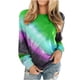 thumbnail image 1 of Camiseta suelta estampada a la moda para mujer, blusa de manga larga, cuello redondo, camisetas informales Pompotops  FGAJ11373, 1 of 6