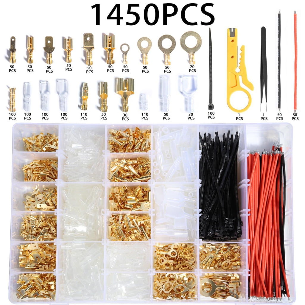 lanema 1450pcs Spade Connector set Wire Spade Terminals set for Secure Wire Joining