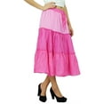 thumbnail image 6 of Bimba Flaired Cotton Boho Summer Skirt Elastic Waist Mid-Calf Ruffle Skirts, 6 of 7