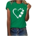 thumbnail image 1 of QIPOPIQ T-Shirts à Manches Courtes Col Rond pour Femmes T-Shirts de la Saint-Patrick T-Shirt Trèfle T-Shirt Vert Imprimé Cœur Tunique Hauts T-Shirts pour Filles Cadeau T-Shirts Graphiques Offres, 1 of 5