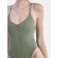 thumbnail image 2 of No Boundaries Women's Sculpting Ruched One Piece Swimsuit, Sizes XXS - XXL, 2 of 4