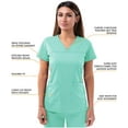 thumbnail image 3 of Adar Pro Sarraus pour Femmes - Haut de Sarrau à Encolure Cœur en V - P4210 - Aqua - TG, 3 of 7