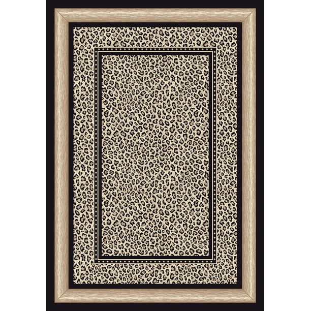 Milliken Signature Area Rug ZAMBIA OPAL Zambia Opal Bordered Leopard