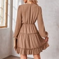 thumbnail image 4 of Vestido midi fluido NikouMX para Mujer Vestido midi con vuelo en niveles Manga larga Otoño, 4 of 6