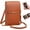 Brown, variant on Women's Touch Screen Mobile Phone Bag, RFID Leather Crossbody Wallet Purse, with Clear Window, Anti-Theft Shoulder Strap, Mobile Wallet for Daily Travel