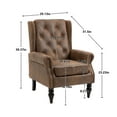 thumbnail image 3 of Microsuede Frame Armchair,  Modern Accent Chair Lounge Chair with Tufted Button & Rivet Trim, Upholstered Sofa Chair with Sturdy Wood Legs for Bedroom Study Room, Lounge (Coffee), 3 of 9