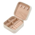 thumbnail image 2 of Caja de joyería, caja de almacenamiento de joyería, minicaja de almacenamiento de joyería, organizador de joyería, exhibición para dijes, collares, Beige, 2 of 8
