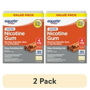 (2 pack) Equate Nicotine Gum 4 mg, Stop Smoking Aid, Cinnamon Flavor, Coated, 160 Count