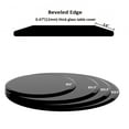 thumbnail image 2 of SESSLIFE 24 Inch Round Tempered Glass Table Top, Black Glass 1/2 Inch Thick Beveled Polished Edge with Polished Edge for Dining Table, Patio, Coffee Table, Replacement Glass Top, 2 of 9