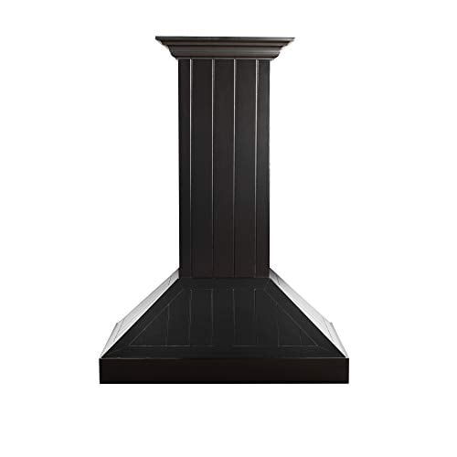 ZLINE Hotte de Cuisinière Murale en Bois de 36 Po, Noire - Comprend un Moteur (KPCC-36)