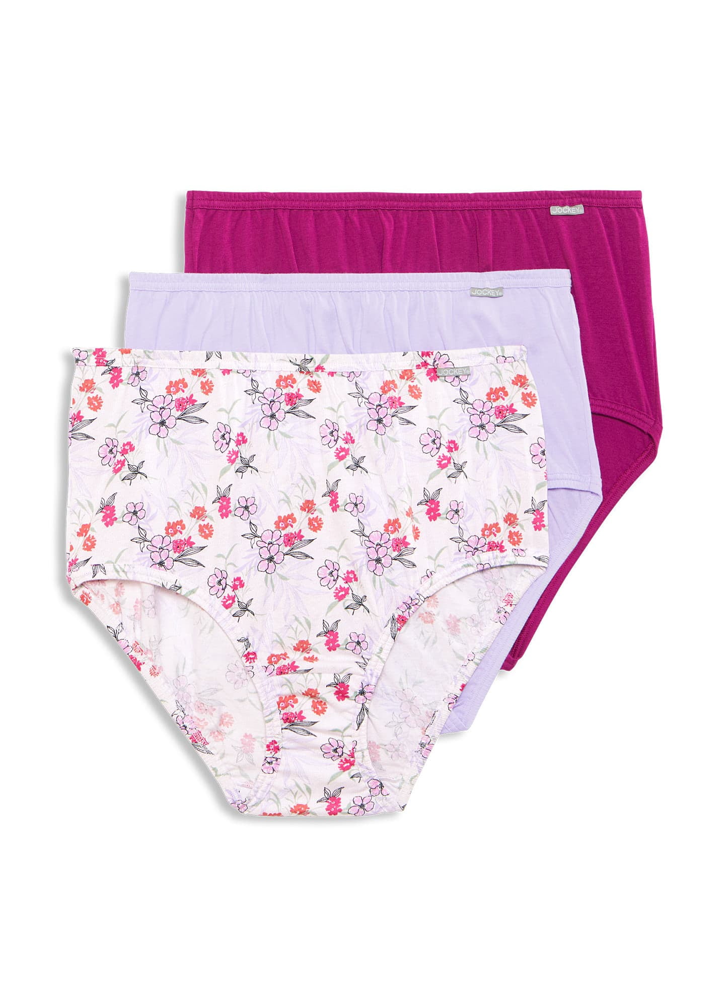 Jockey Womens Plus Size Elance Brief 3 Pack Underwear Briefs 100