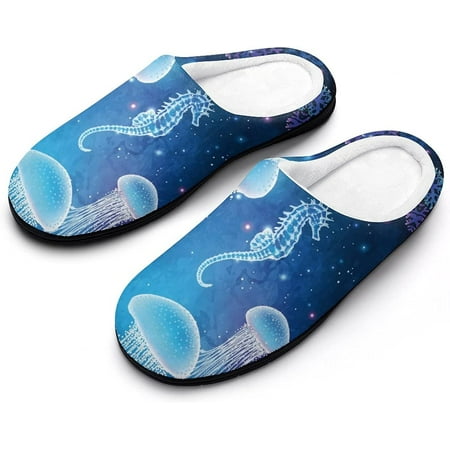 

Magic Glowing Jellyfish Men s House Slippers Nonslip Soft Cotton Shoes Slip On Slippers for Indoor Outdoor