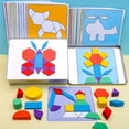 thumbnail image 1 of Magnetic Intelligence Tangram Puzzle Game, Wooden Early Education Magnetic Toy, Early Education Interactive English Cognitive Card, Enlightenment Children's Toy, Puzzle Toy, 1 of 5
