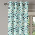 thumbnail image 2 of Ambesonne Colorful Grommet Curtain, Dots Rhombus Diamond, 50" x 84", Multicolor Turquoise, 2 of 6