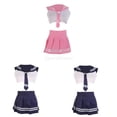 thumbnail image 1 of Conjunto de 3 s escolares, corta y de para pareja de niñas, rosa / azul jinwen Disfraces De Niña De La Escuela, 1 of 8