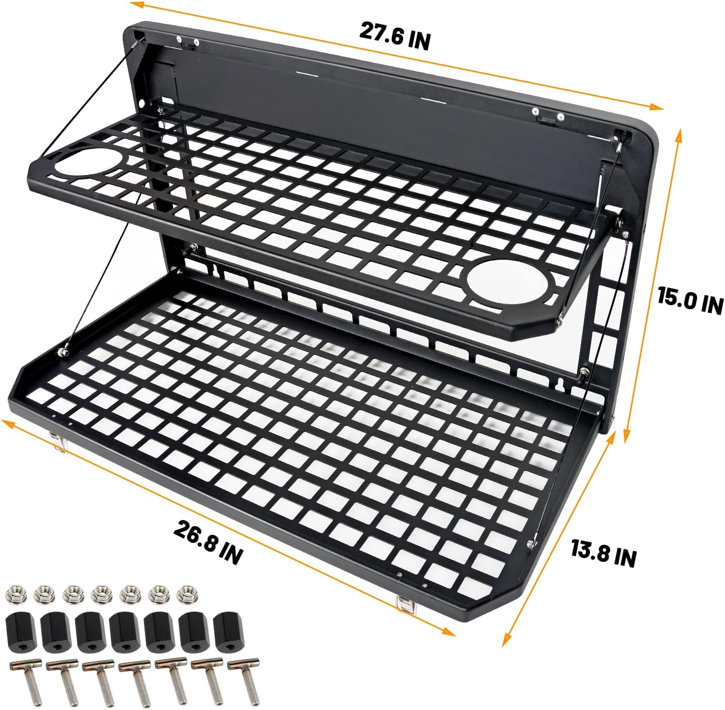 Tailgate Table Rear Foldable Cargo Shelf Aluminum Alloy Storage Shelf MOLLE Panel for Ford Bronco 2021-2024