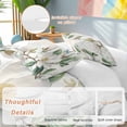 thumbnail image 2 of 3 Piece White Floral Duvet Cover Set Queen Size,Microfiber Comforter/Quilt Cover with Corner Ties and 2 Pillowcases,Botanical Magnolia Flower Leaves Butterfly All Season Bedding with Zipper Closure, 2 of 8