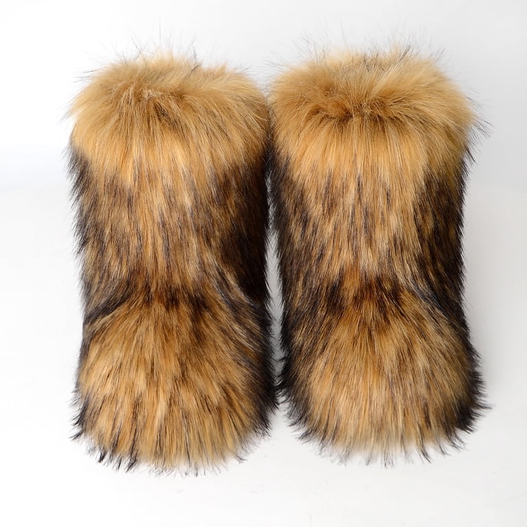 Hinvhai Women Faux Fur Boot Clearance,Fashion Classic Outdoor with