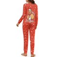thumbnail image 5 of HELLHERO Christmas Pjs Women Pajama Set Capybara Snowflake Printed Sleepwear Soft Loungewear Comfy 2 Piece Pjs Set Crewneck Nightwear with Pockets, L, 5 of 5