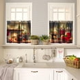 thumbnail image 4 of Vintage Christmas Curtain Set, Xmas Retro Countryside Cabin Theme Fir Twigs Vibrant Balls Window Valances and Tier Set for Home Living Room Café Décor 54''x18'' & 27''x36''x2, 3 Panels, 4 of 5