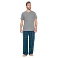 thumbnail image 2 of Ashford & Brooks Men's Woven Short Sleeve Jersey Top & Pajama Pants Set, Green Blackwatch, S, 2 of 5